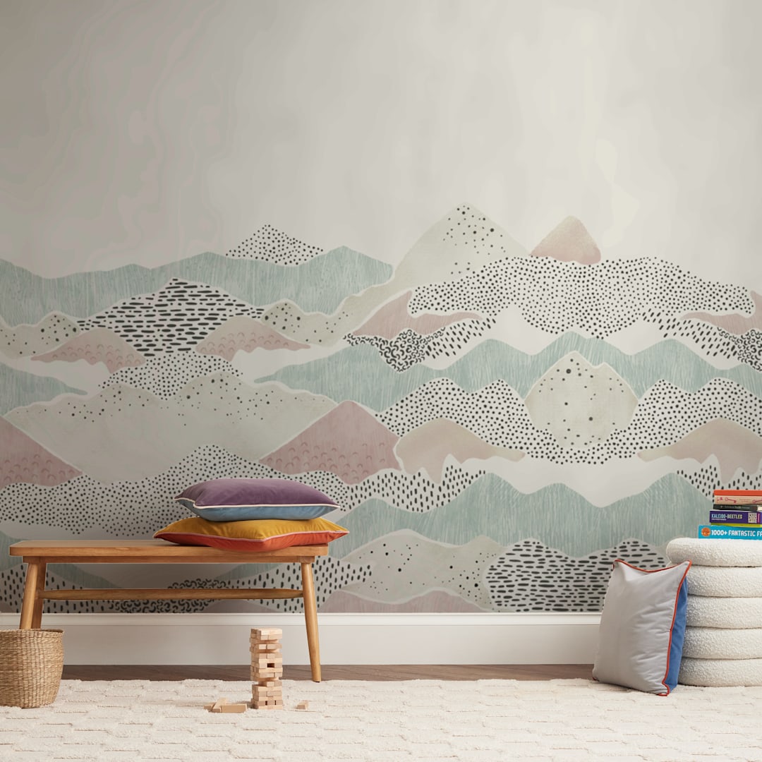 "Abstract View" - Wall Mural in Pint by Monika Torun - In a Room