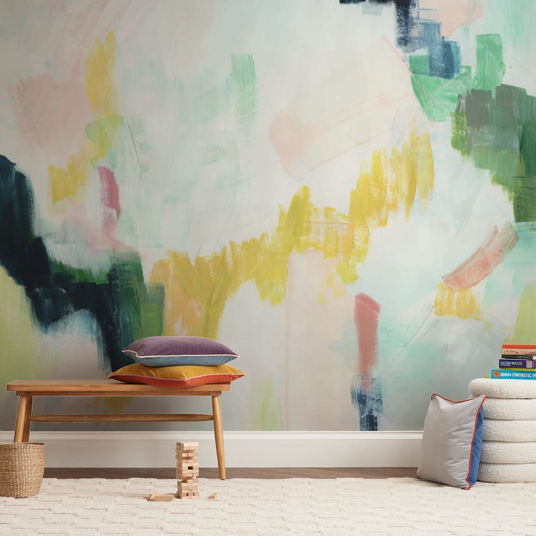 "The Meadow" - Wall Mural in White by Melanie Severin - In a Room