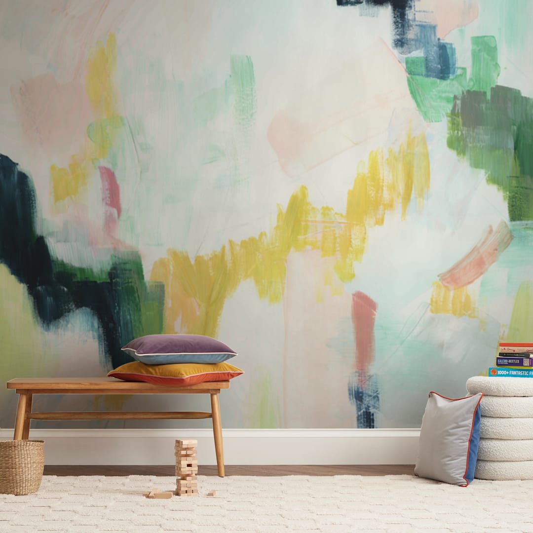 "The Meadow" - Wall Mural in White by Melanie Severin - In a Room