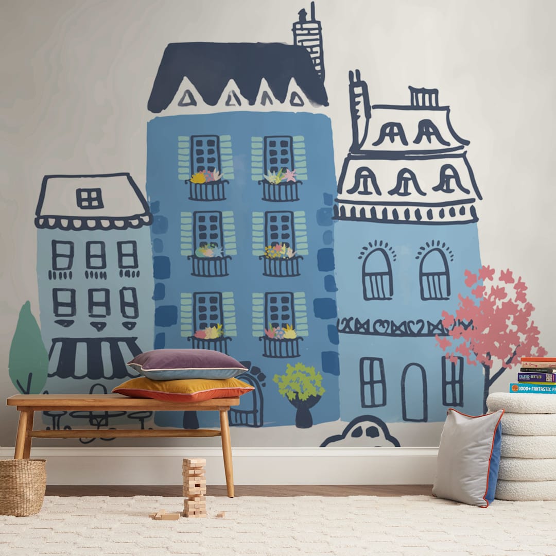 "Paris, J'adore" - Wall Mural in White by Ali Macdonald - In a Room
