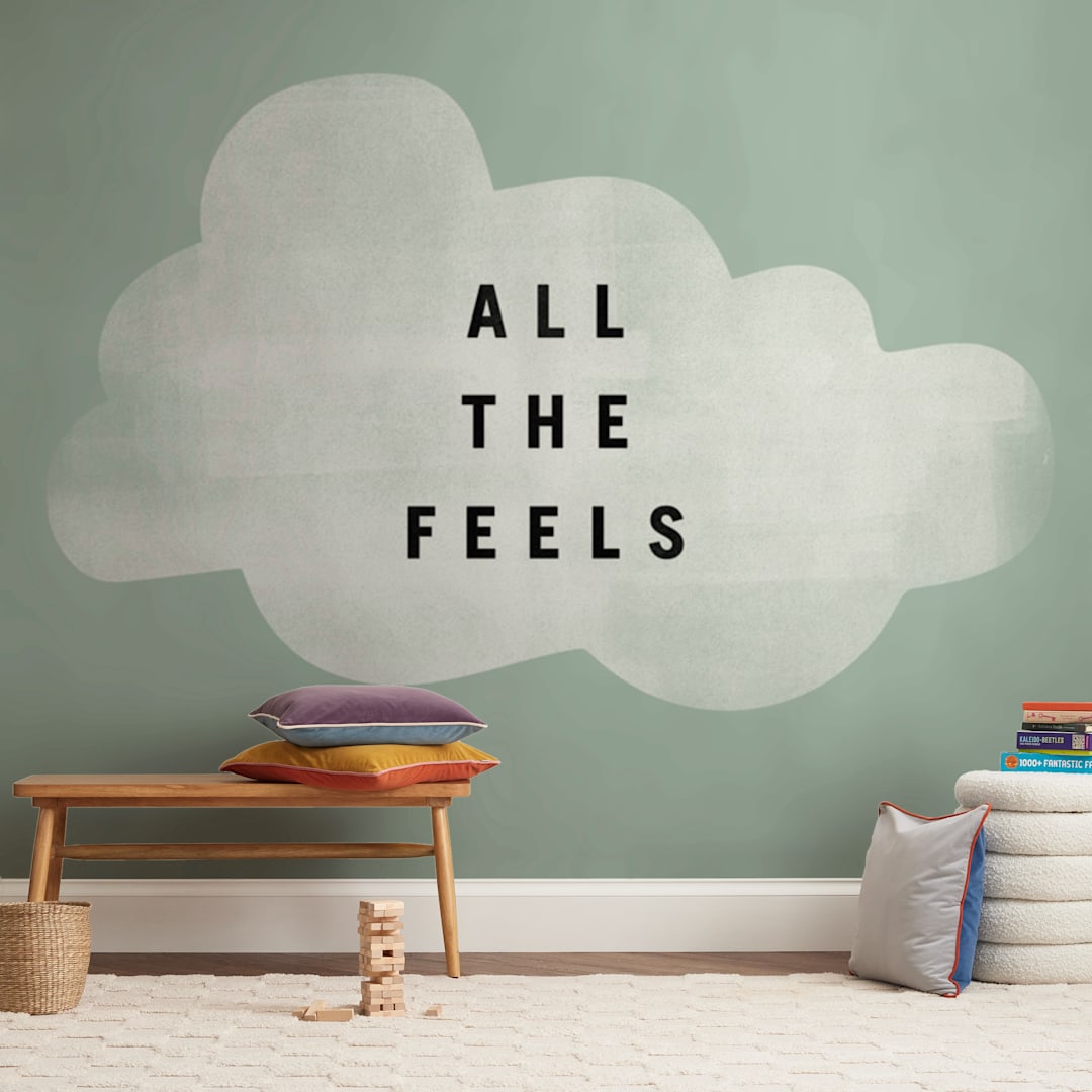 "all the feels" - Wall Mural in White by Lindsay Stetson Thompson - In a Room