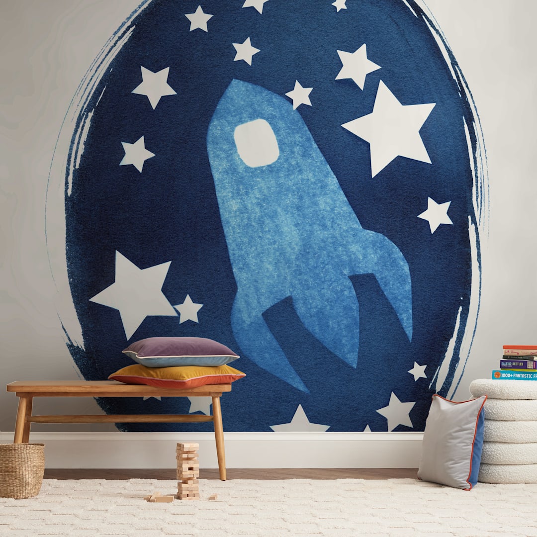 "To the stars and beyond" - Wall Mural in White by raven erebus - In a Room