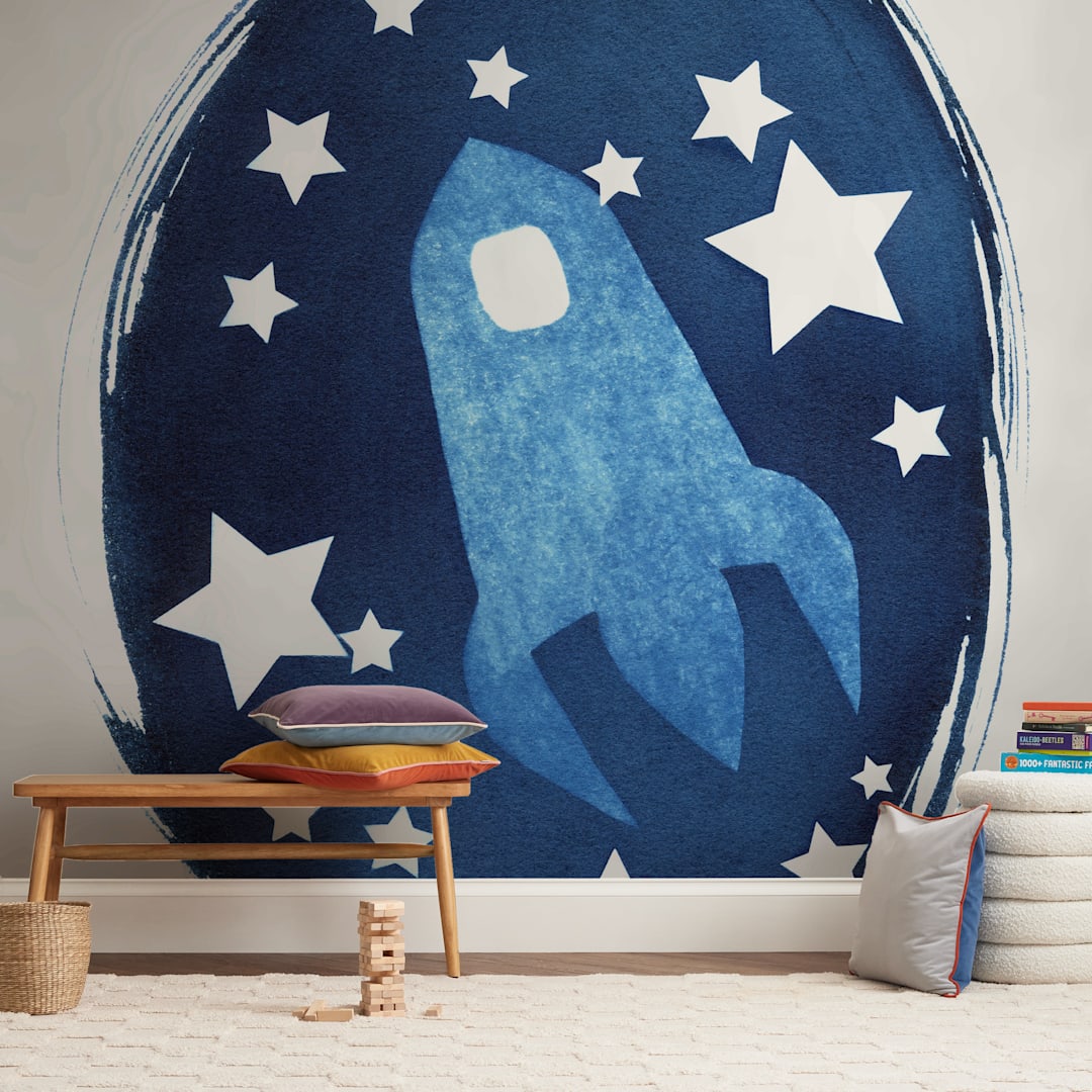 "To the stars and beyond" - Wall Mural in White by raven erebus - In a Room