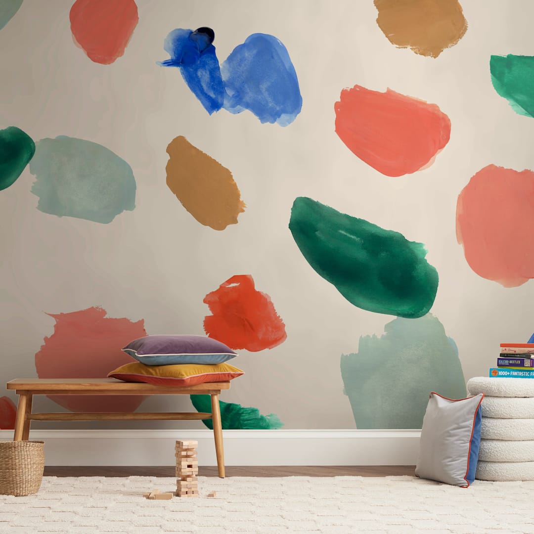 "A Painter's Reverie" - Wall Mural in White by Nicole Cicak - In a Room