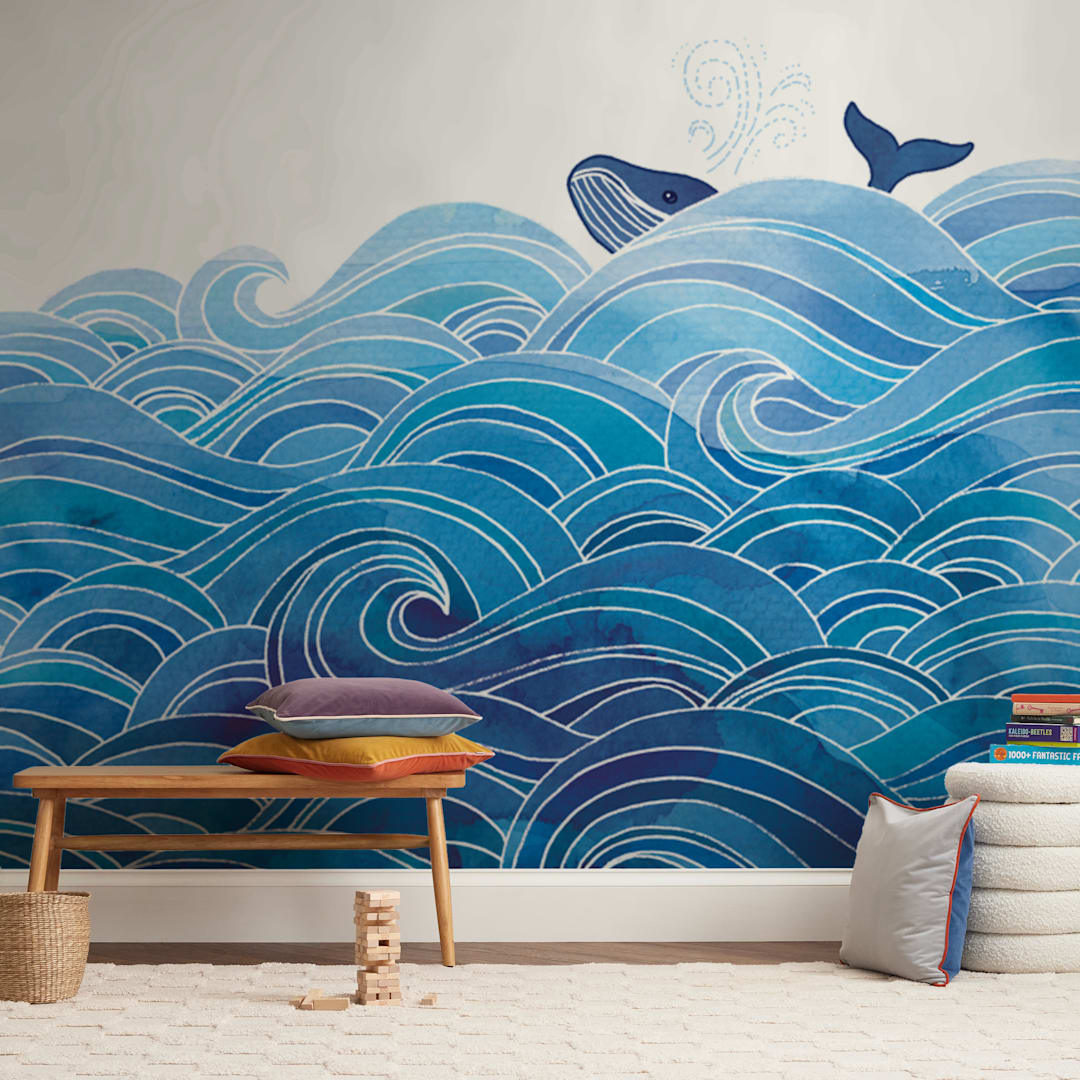 "seas the day" - Wall Mural in White by Stardust Design Studio - In a Room