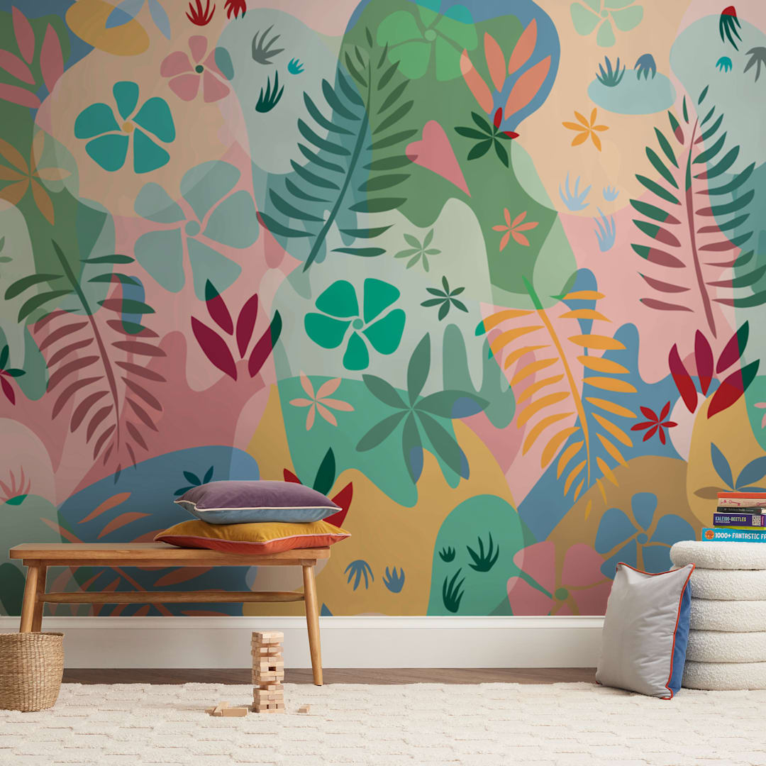 "potpourri" - Wall Mural in White by Tatjana Koraksic - In a Room