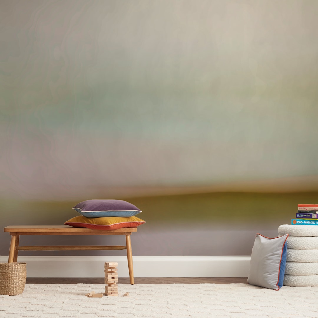 "Prism Play" - Wall Mural in White by Karen Kardatzke - In a Room