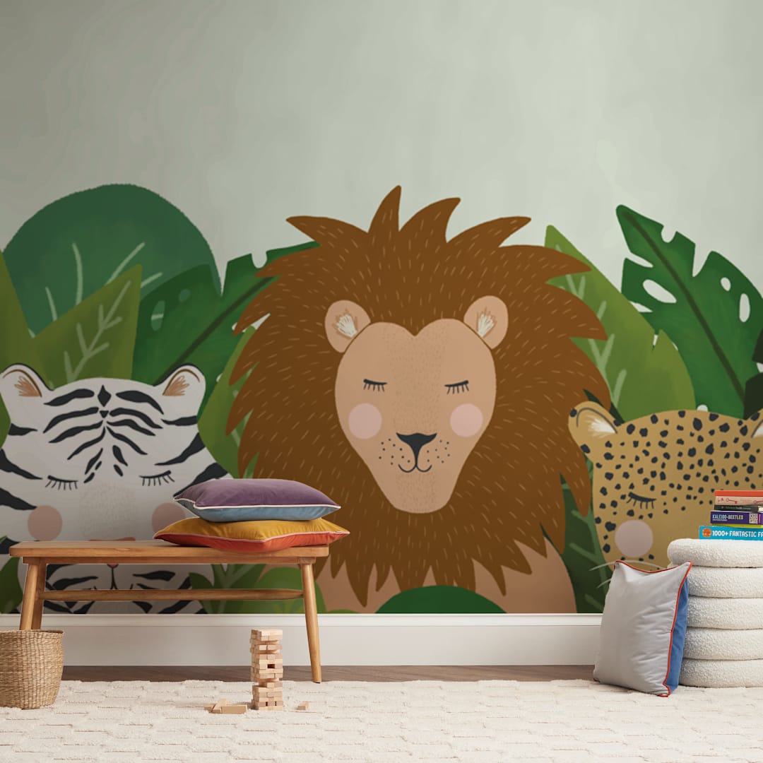 "Be wild" - Wall Mural in Green by Juliana Zimmermann - In a Room