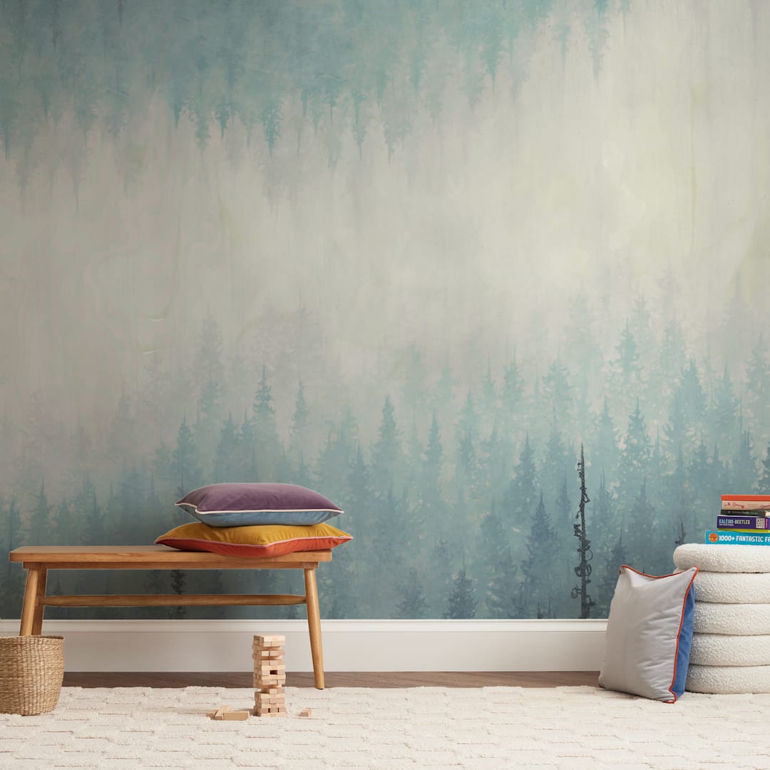 "Rush" - Wall Mural in White by Emily Magone - In a Room