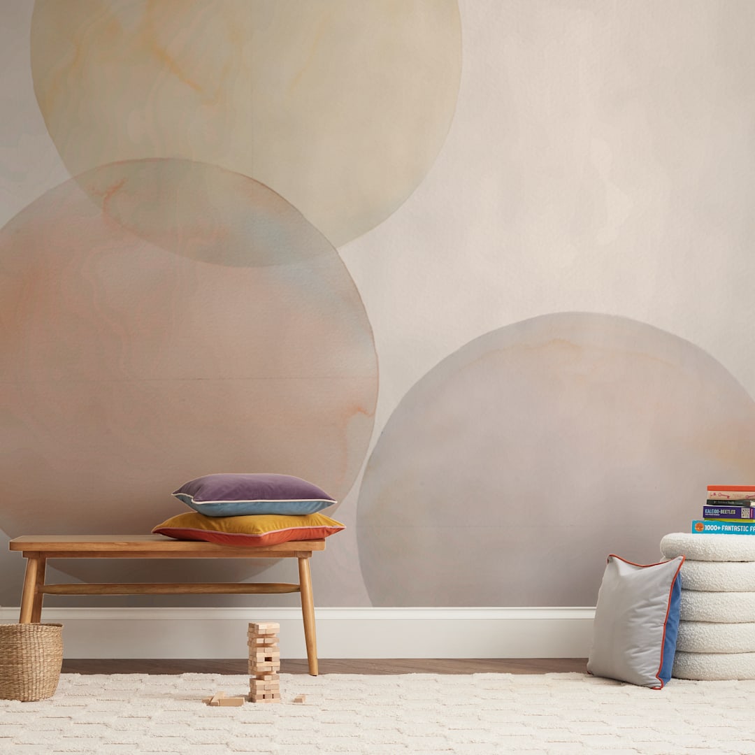 "Glow 02" - Wall Mural in White by jinseikou - In a Room