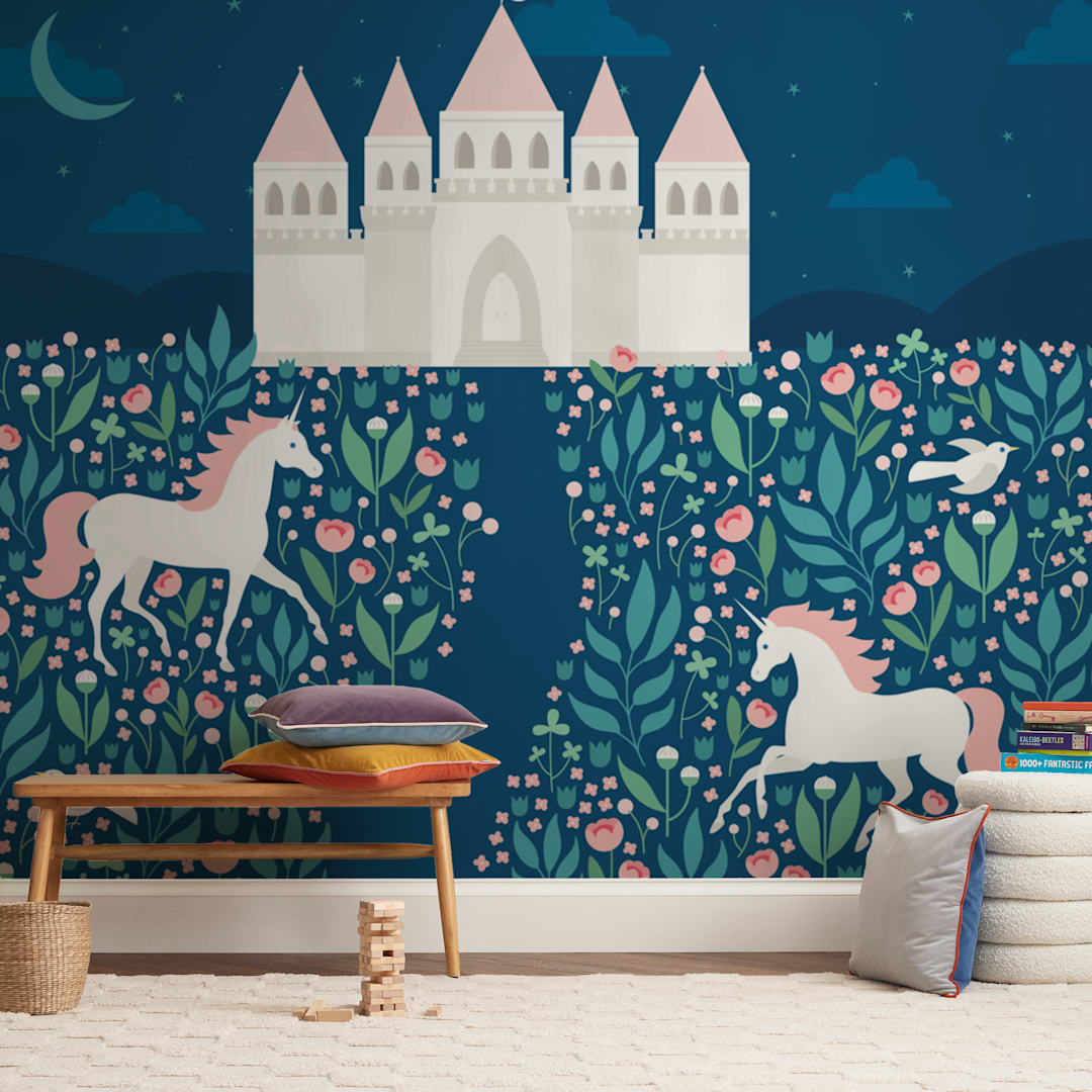 "Enchanted" - Wall Mural in White by Brandy Folse - In a Room