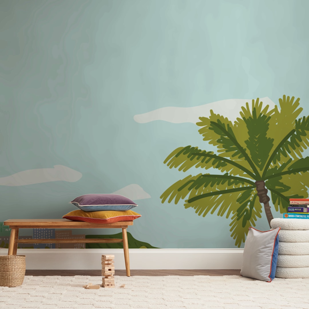 "Take Me To The Sea" - Wall Mural in White by Alexa Zurcher - In a Room