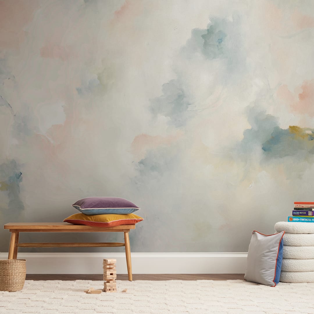"Wild Dreams" - Wall Mural in White by Nicoletta Savod - In a Room
