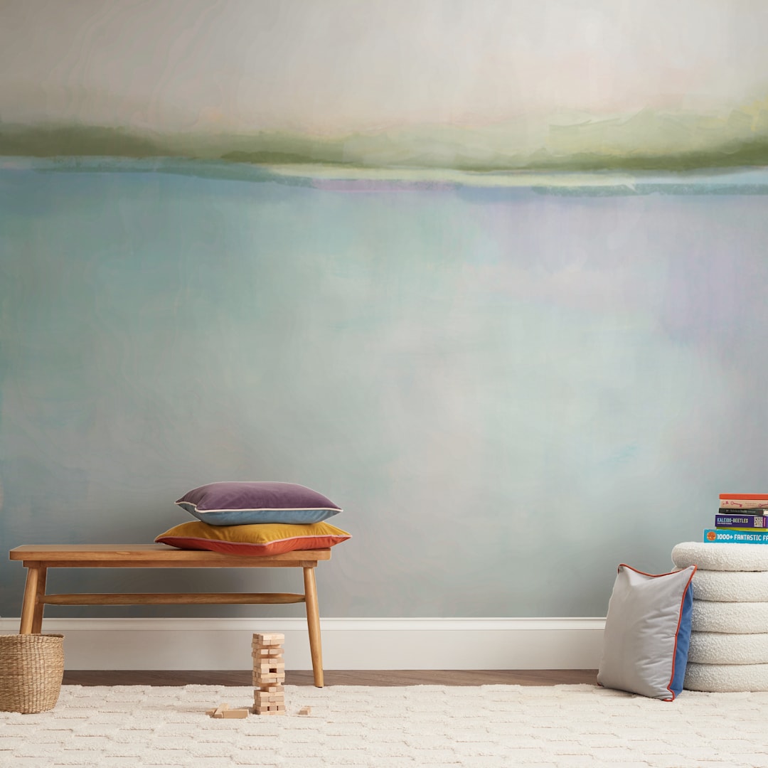 "Coral Bay" - Wall Mural in White by AlisonJerry - In a Room