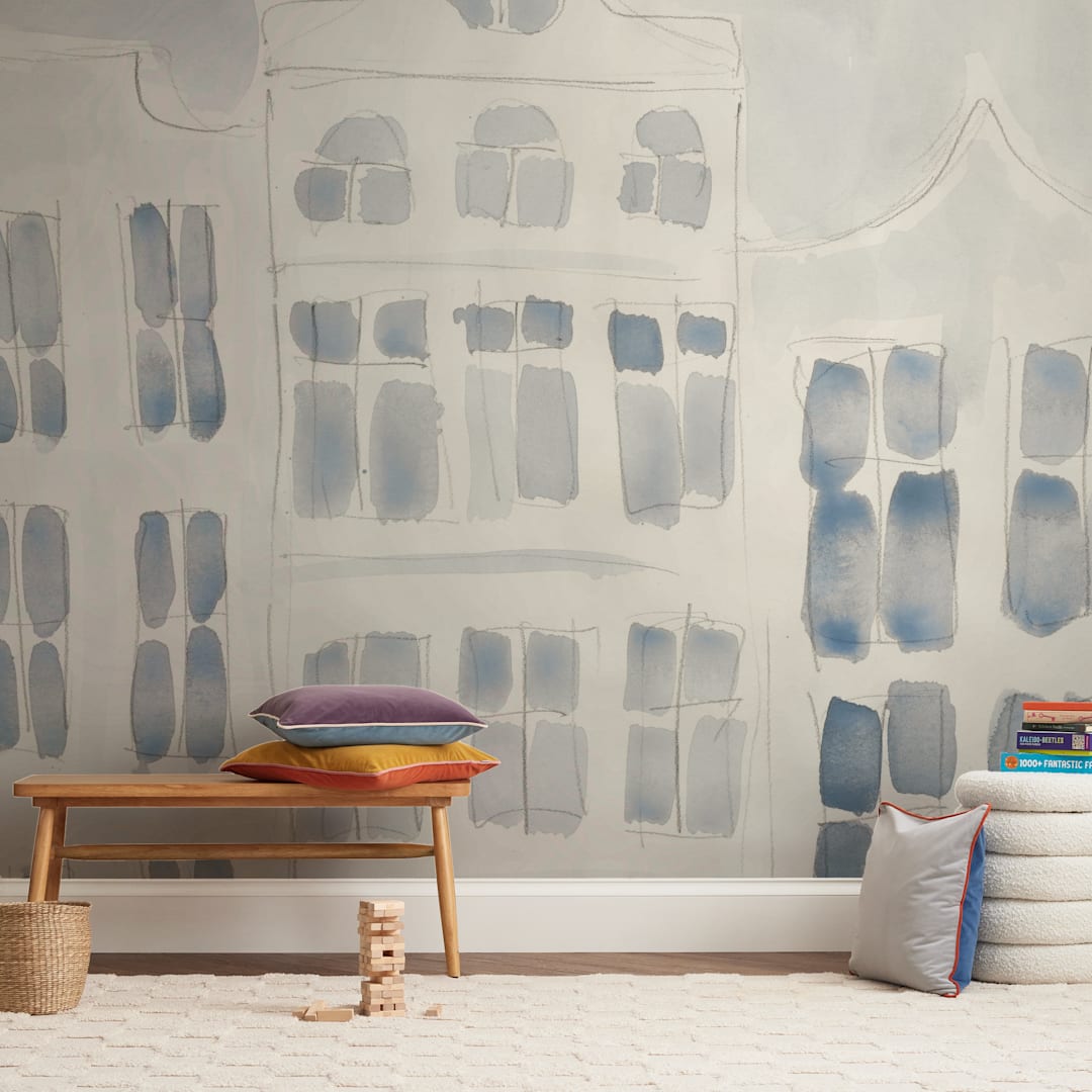 "skyscraper" - Wall Mural in White by Susanne Kasielke - In a Room