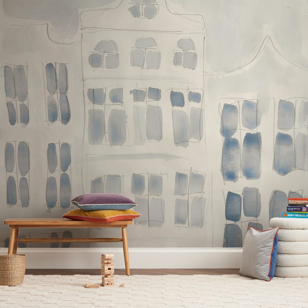 "skyscraper" - Wall Mural in White by Susanne Kasielke - In a Room