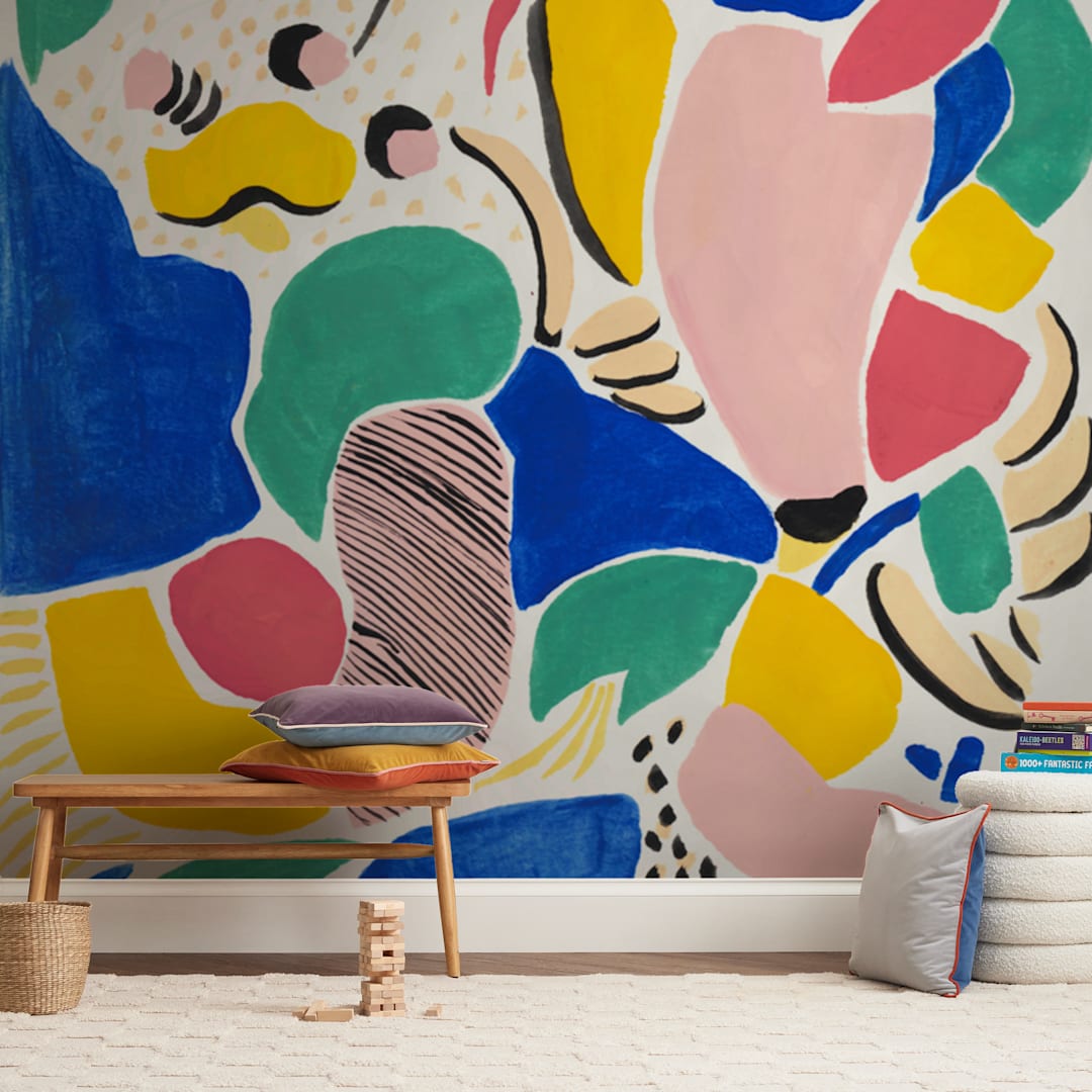 "Primario" - Wall Mural in White by FERNANDA MARTINEZ - In a Room