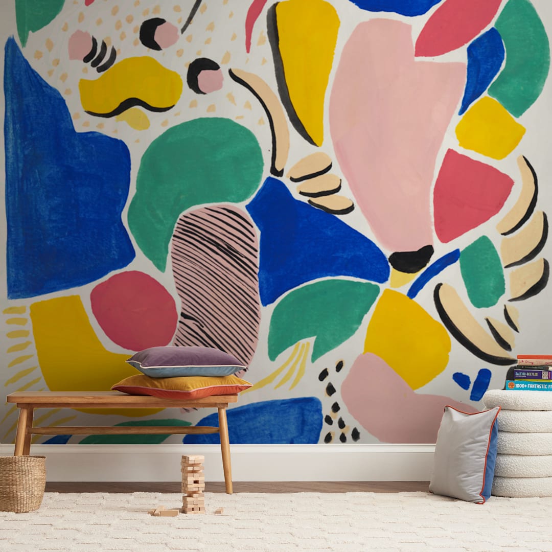 "Primario" - Wall Mural in White by FERNANDA MARTINEZ - In a Room