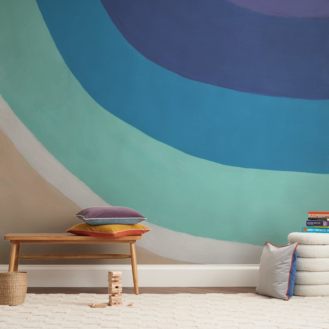 "By the Bay" - Wall Mural in White by Jenny Partrite - In a Room