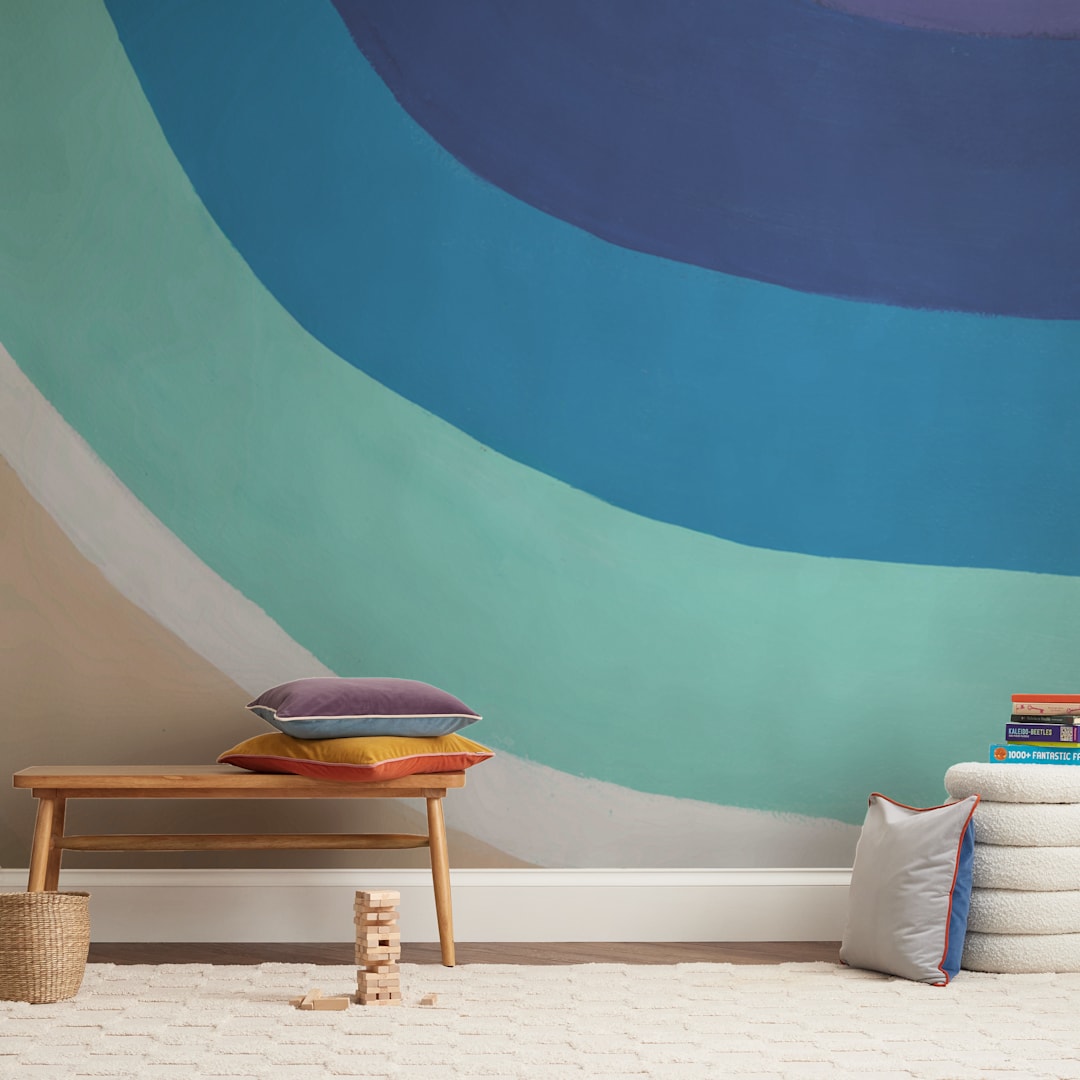 "By the Bay" - Wall Mural in White by Jenny Partrite - In a Room