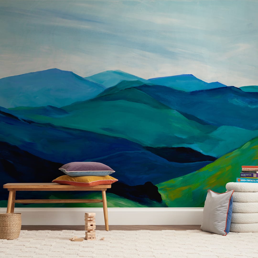 "Enchanted Vista" - Wall Mural in White by Jenny Partrite - In a Room