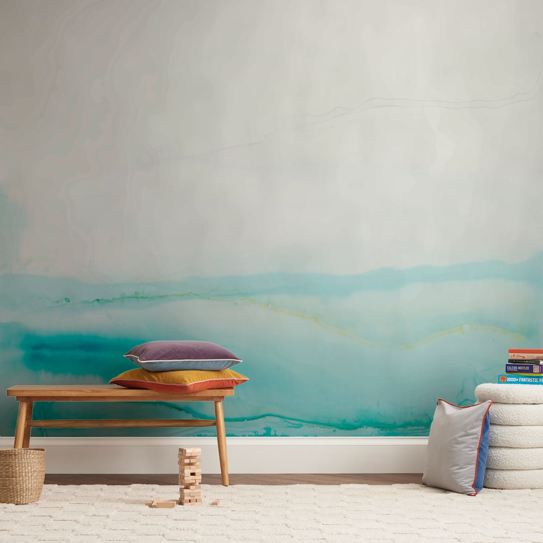 "Seafront" - Wall Mural in White by Itsy Belle Studio - In a Room