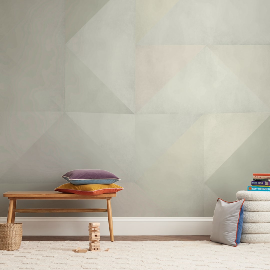 "quilt block 01" - Wall Mural in Green Spring by Leanne Friedberg - In a Room