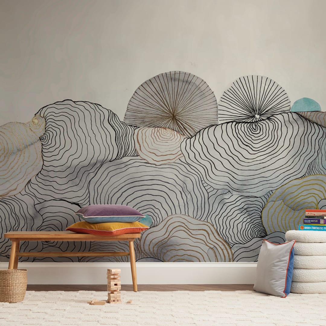 "Shells in sand" - Wall Mural in Sand by Aspa Gika - In a Room