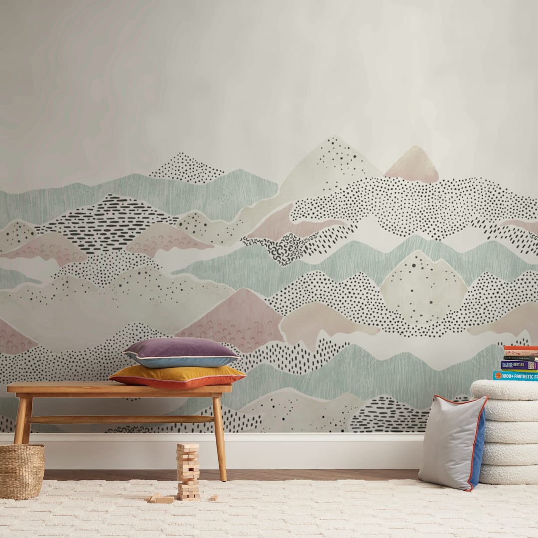 "Abstract View" - Wall Mural in Pint by Monika Torun - In a Room