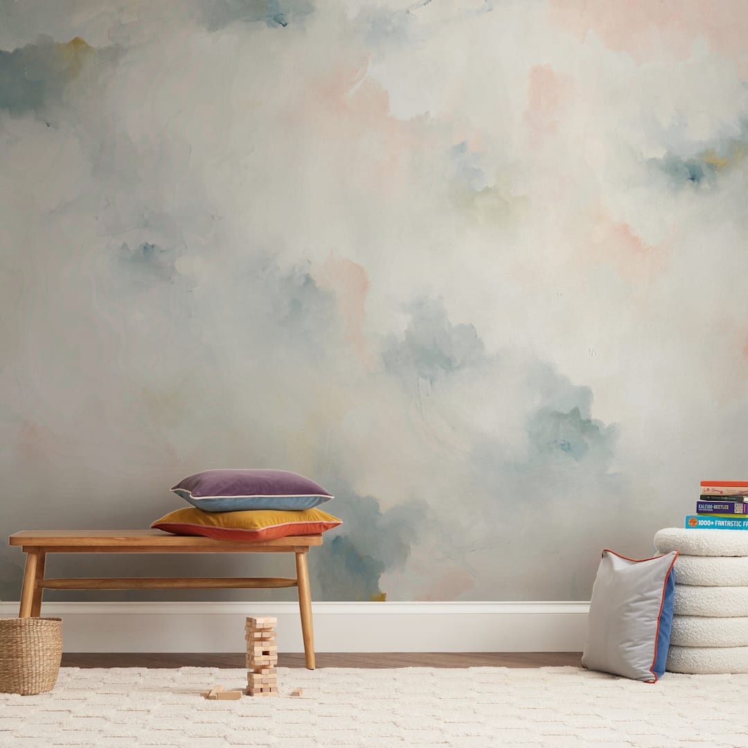 "Wild Dreams - Landscape" - Wall Mural in White by Nicoletta Savod - In a Room