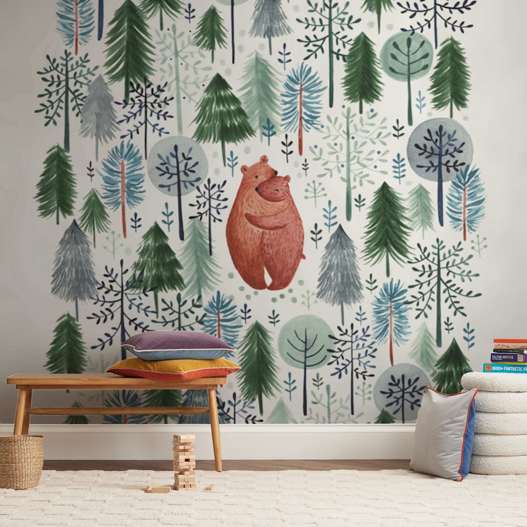 "Never Alone" - Wall Mural in Crisp White by Sarah Knight - In a Room