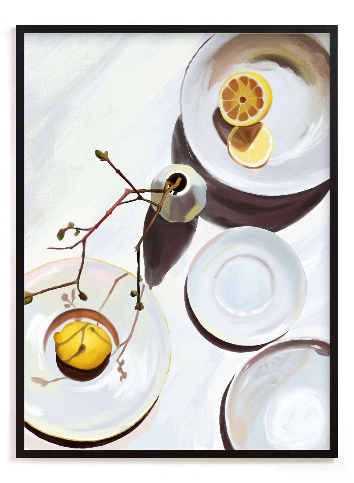 "Flatlay Lemon Study" - Limited Edition Art Print by Kinga Subject in beautiful frame options and a variety of sizes.