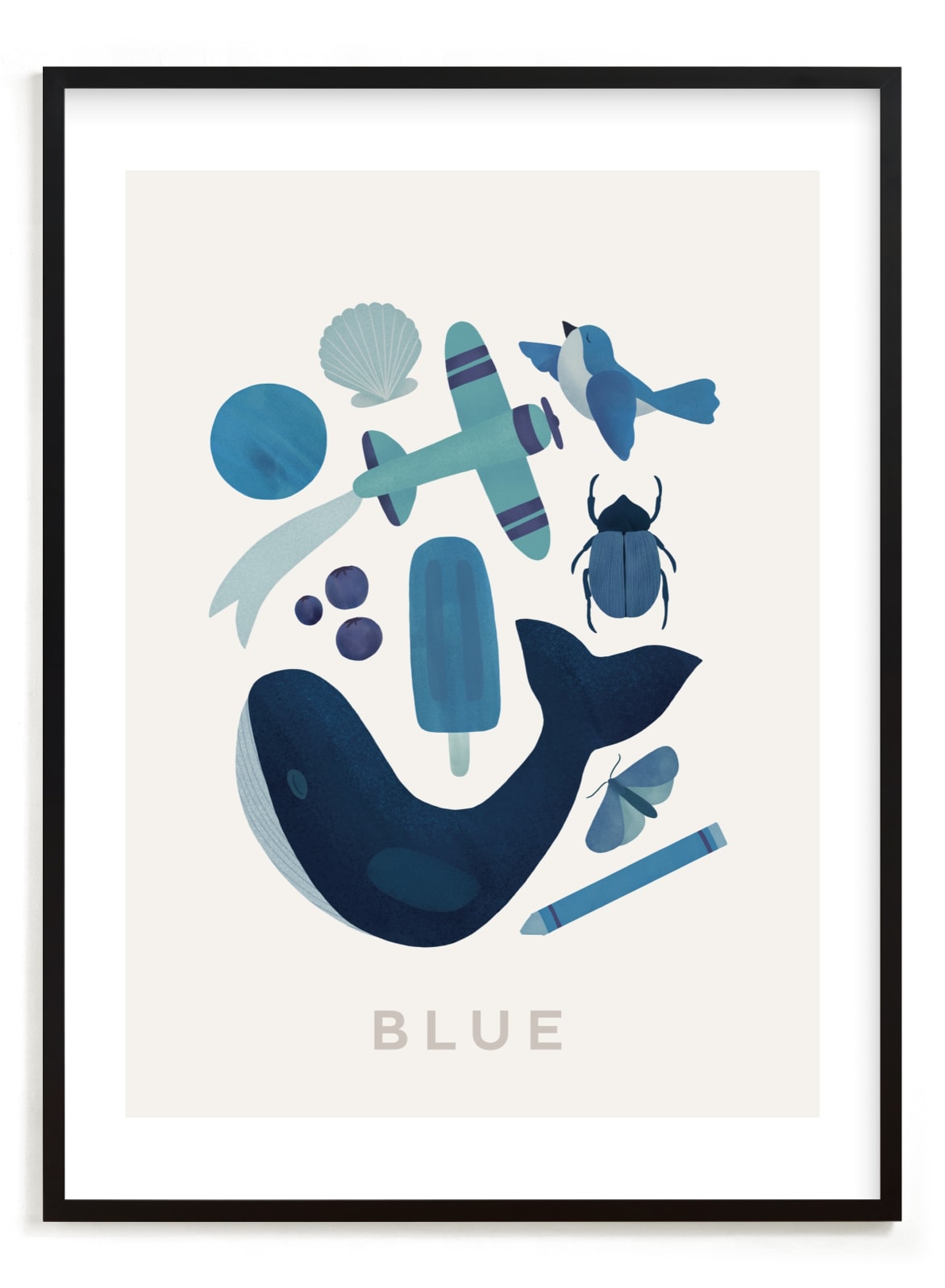"Ten Blue Things" - Limited Edition Art Print by Ana Peake in beautiful frame options and a variety of sizes.