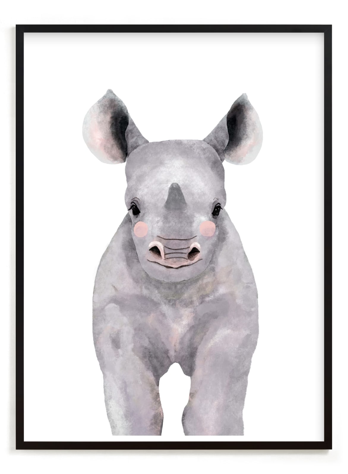 "Baby Animal Rhinoceros" - Art Print by Cass Loh in beautiful frame options and a variety of sizes.