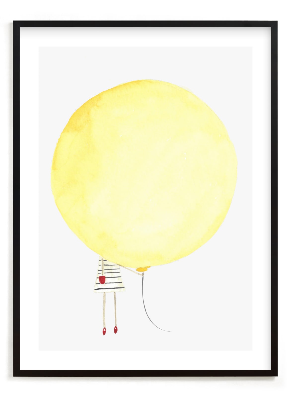 "The Girl and the Giant Balloon" - Art Print by Monica Loos in beautiful frame options and a variety of sizes.