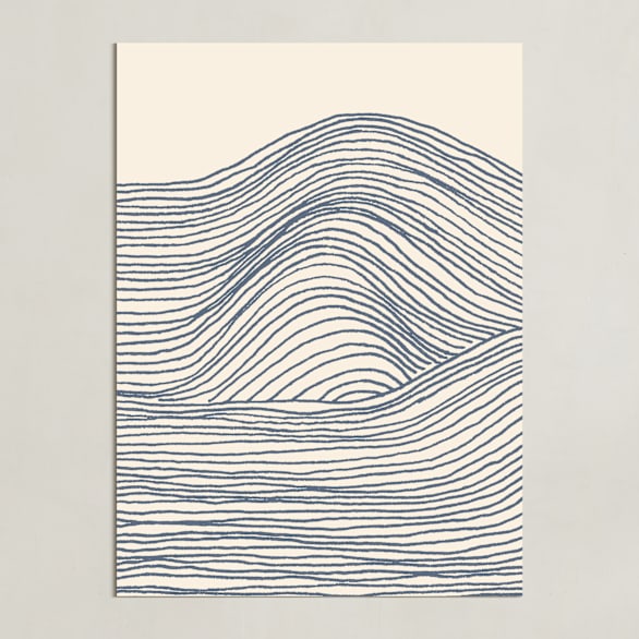 "Rolling Waves I" - Art Print in Deep Ocean by Jayne Alfieri - Unframed