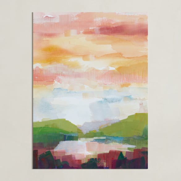 "Leaving Ojai" - Art Print in Vibrant Pink by sue prue - Unframed