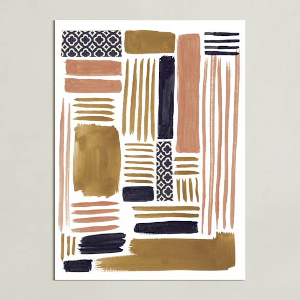 "Staccato" - Art Print in Nude Navy by Meg Gleason - Unframed