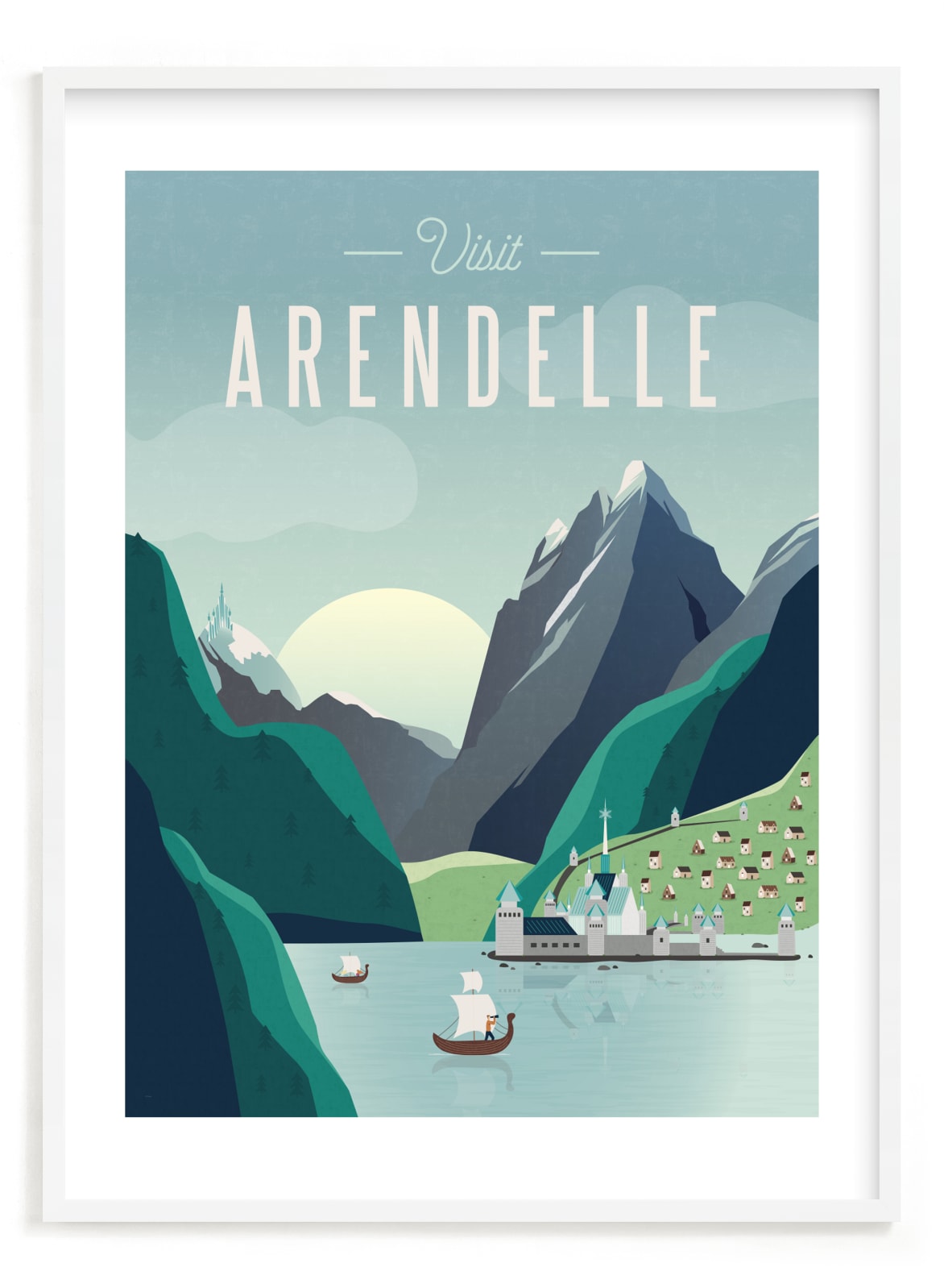 "Visit Arendelle from Disney's Frozen" - Limited Edition Art Print by Erica Krystek in beautiful frame options and a variety of sizes.