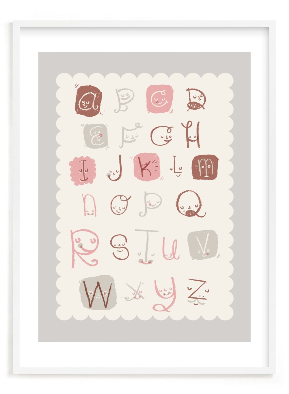 "Alphabet Friends" - Limited Edition Art Print by ERAY in beautiful frame options and a variety of sizes.