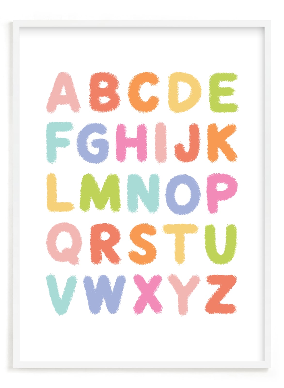 "Fuzzy Alphabet" - Art Print by Kristen Magee in beautiful frame options and a variety of sizes.