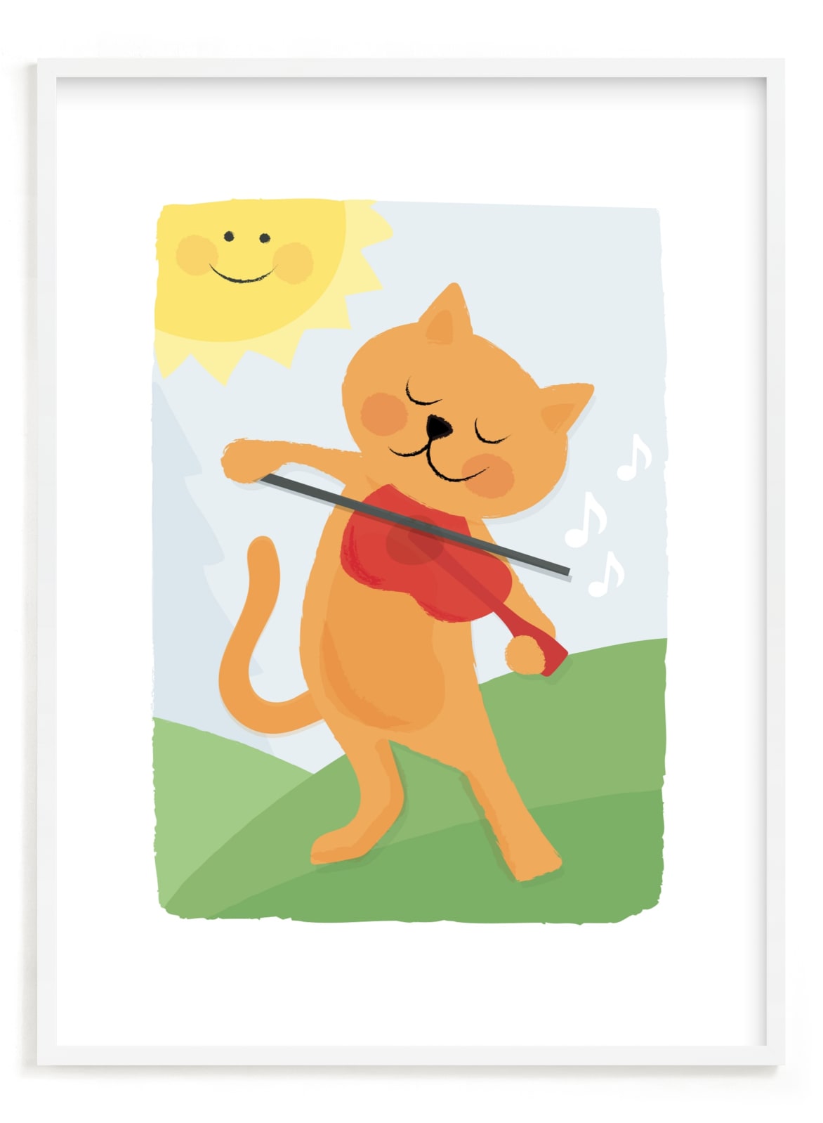 "The Cat and the Fiddle" - Art Print by Jessie Steury in beautiful frame options and a variety of sizes.