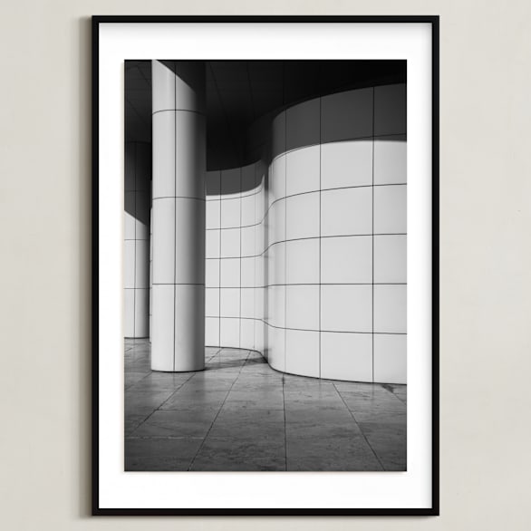 "Curves and Squares 2" - Art Print in Black & White by lulu and isabelle - Framed