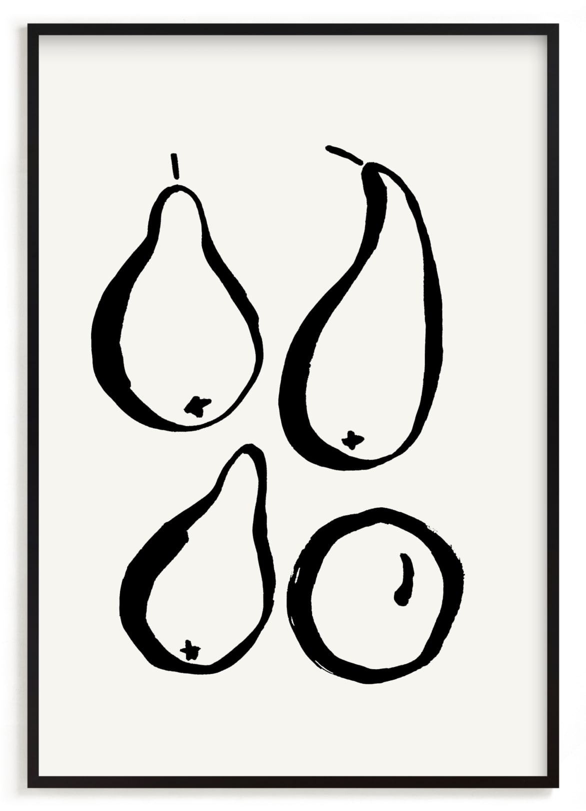 "Still-life with four pears" - Limited Edition Art Print by Sonya Percival in beautiful frame options and a variety of sizes.