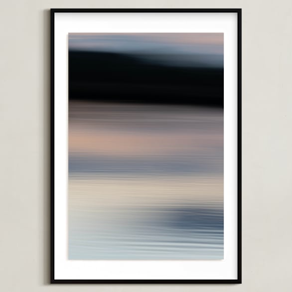 "Flowing Dusk" - Art Print in Shadow Blue by Em Hale - Framed