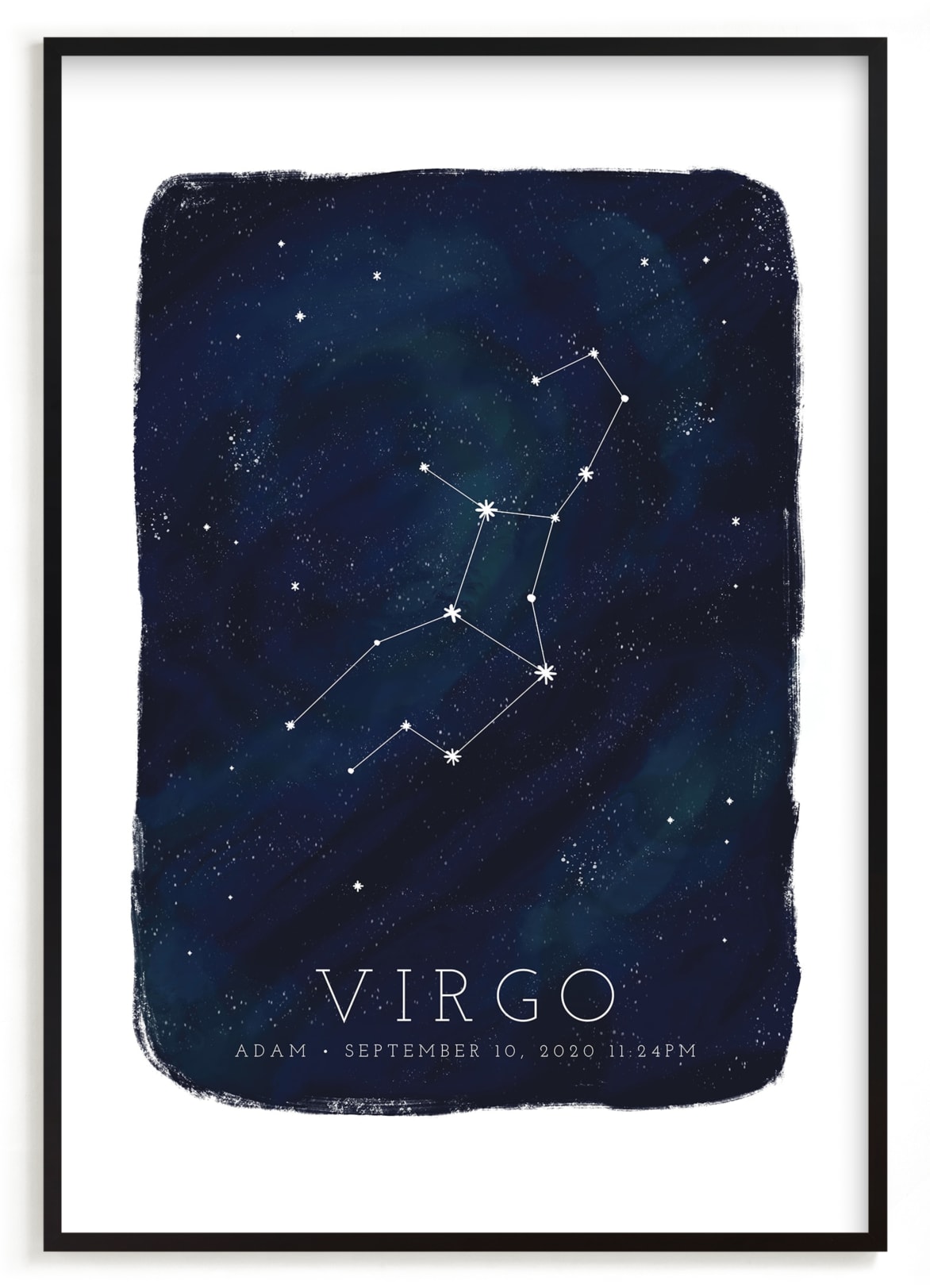 "Zodiac Constellation Virgo" - Custom Open Edition Children's Art Print by Ashley Presutti Beasley in beautiful frame options and a variety of sizes.