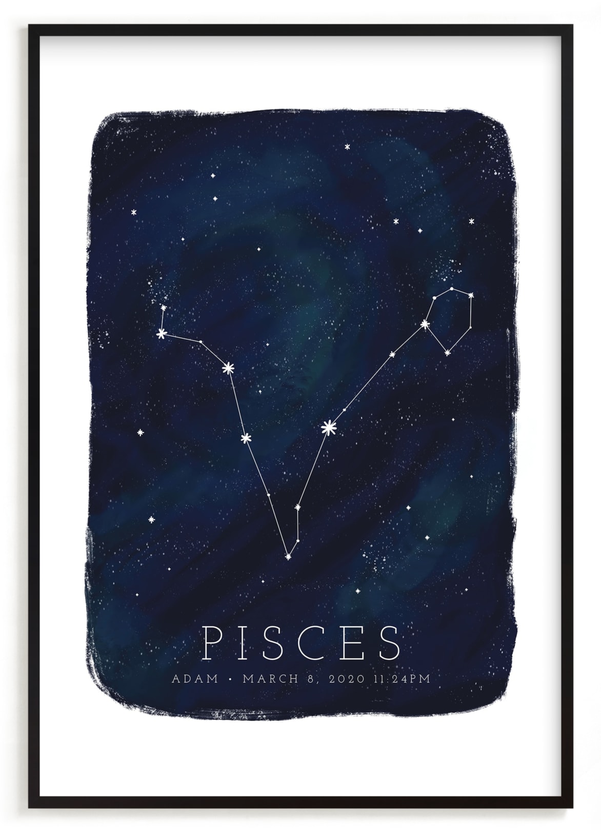 "Zodiac Constellation Pisces" - Custom Open Edition Children's Art Print by Ashley Presutti Beasley in beautiful frame options and a variety of sizes.