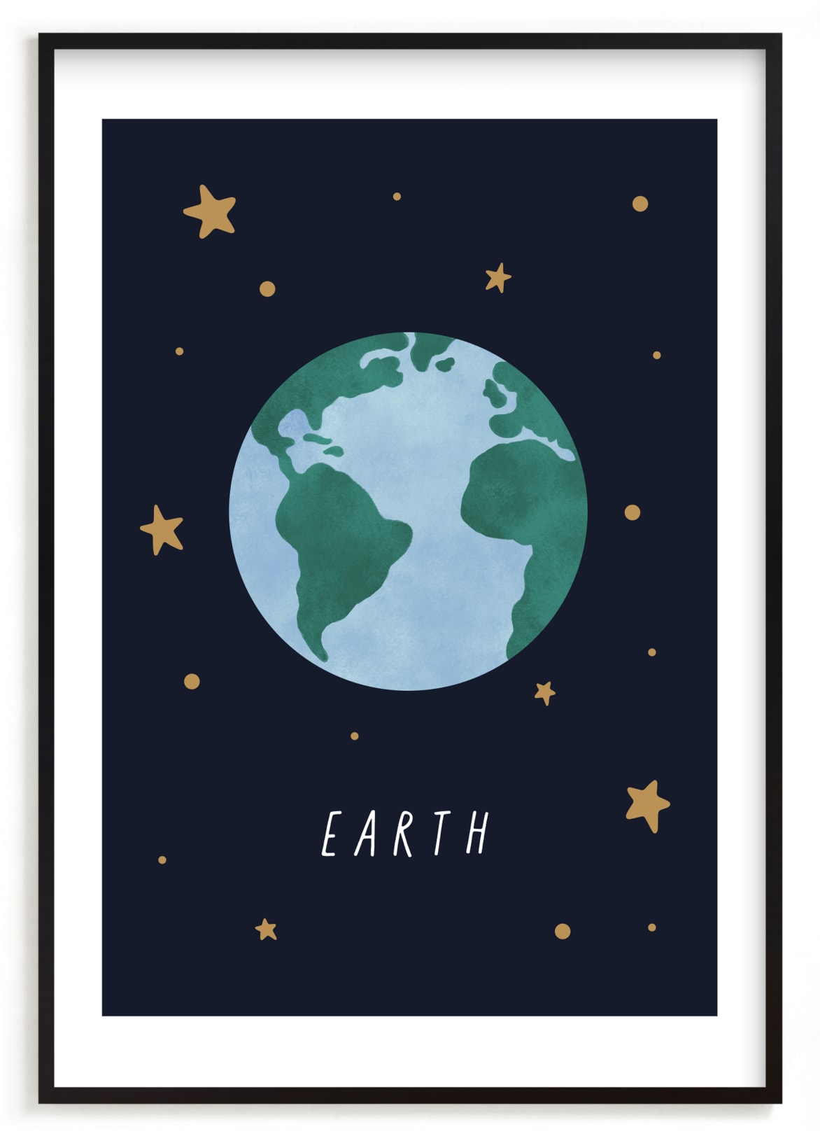 "Solar System I (Earth)" by Elly in beautiful frame options and a variety of sizes.