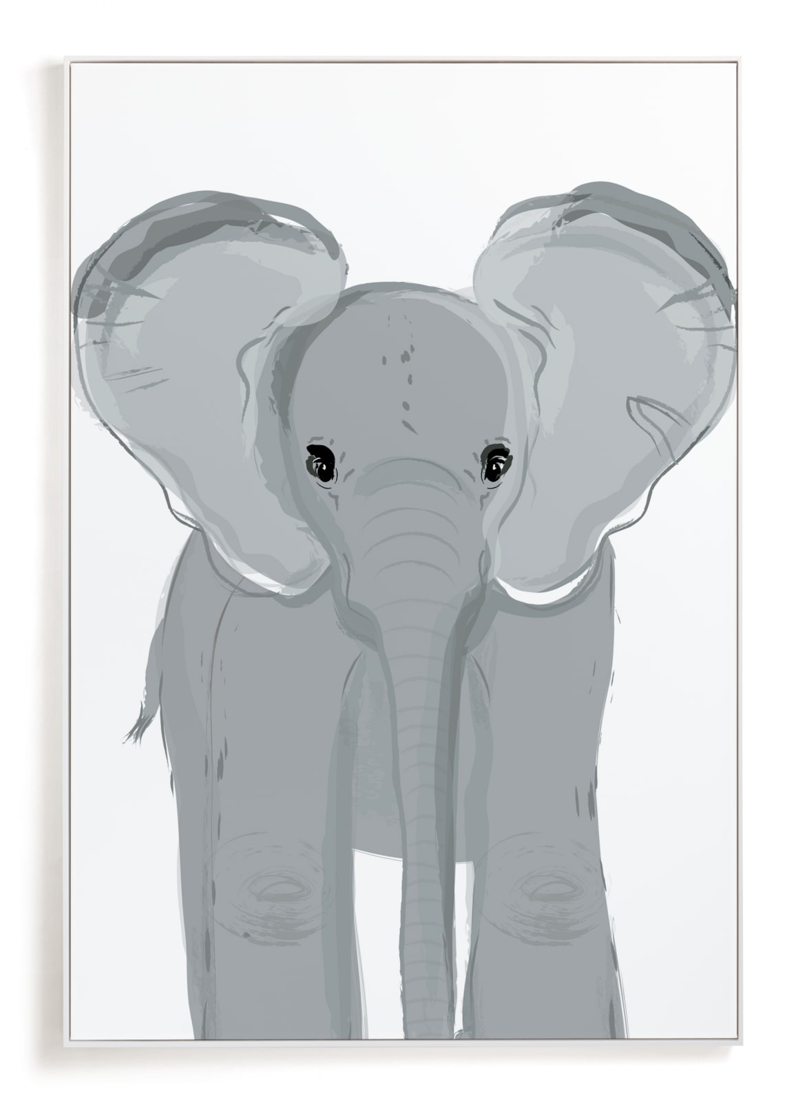 "Darling Elephant" - Art Print by Rebecca Marchese in beautiful frame options and a variety of sizes.