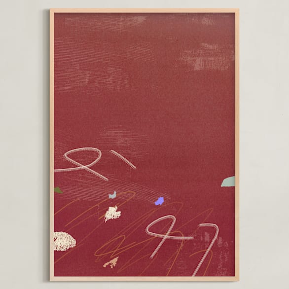 "Room Eleven 1" - Art Print in Crimson Red by Shiho Whitehead - Framed